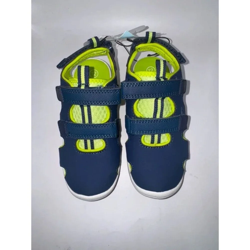 Kids Navy & Lime Green Sport Sandals